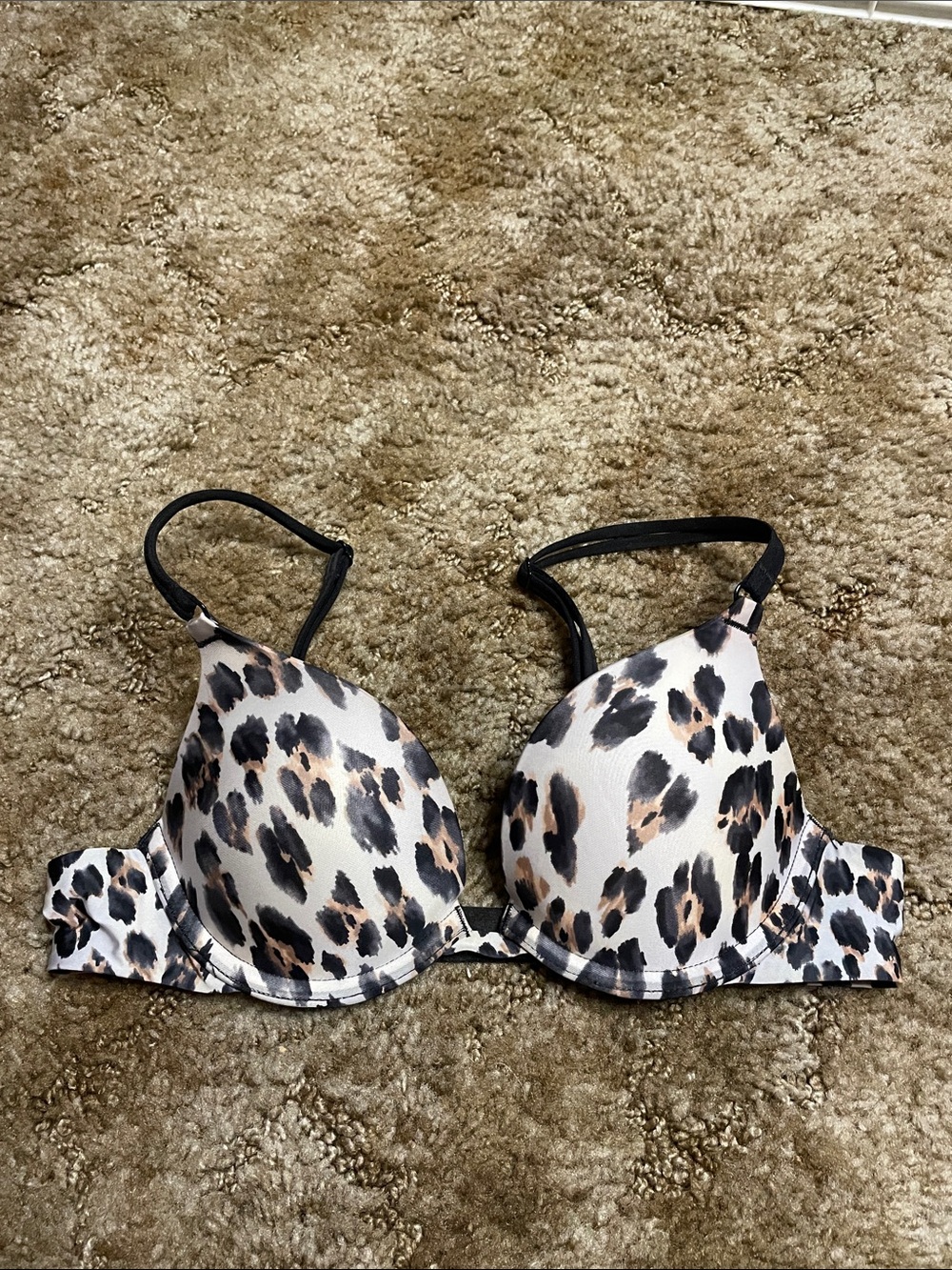 Vintage Victoria’s Secret Leopard Print‎ Push Up Bra Size 32A